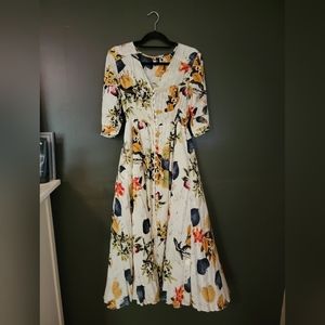 Floral button up dress